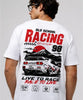 WHITE RACING REGULAR FIT T-SHIRT